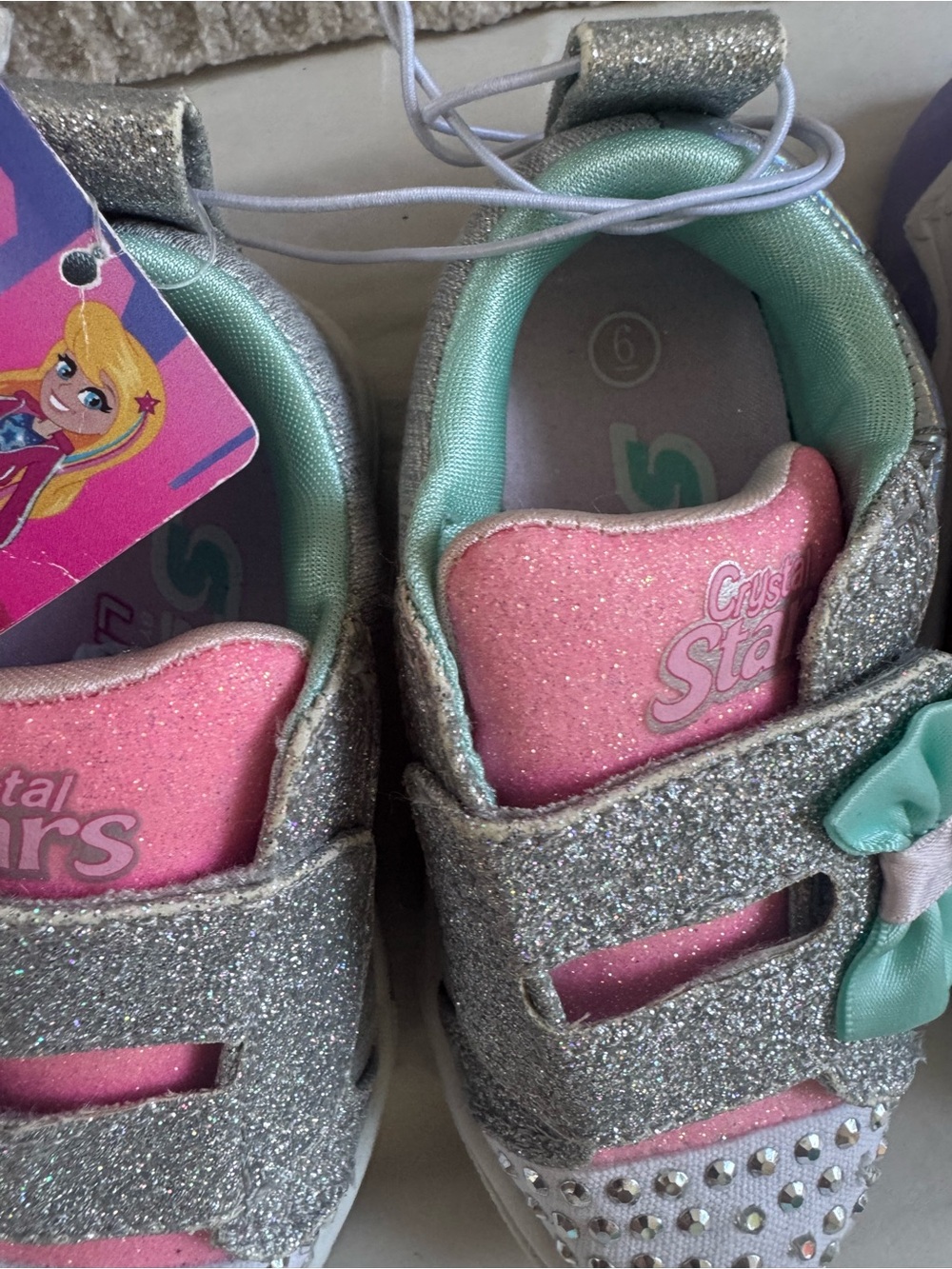 Skechers Girls Glitter Pink & Purple Light-Up Sneakers - Twin Pack - Picture 3 of 9